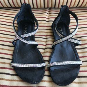 Black sandals with bling